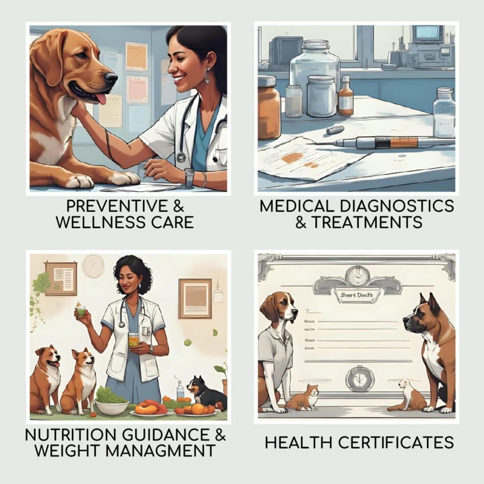 Book Your Appointment Online or by Phone (Call/text) We Arrive at Your Home with all necessary equipment Full Exam & Diagnostics are performed Immediate Results from in‑house tests; next‑day turnaround for reference labs Personalized Treatment Plan fin